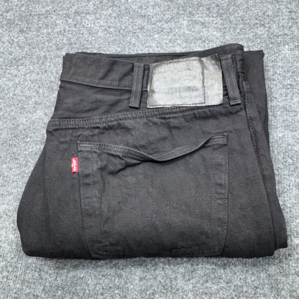 Levis 501 Jeans Mens 40x30 Black Button Fly Original Everyday Straight Denim